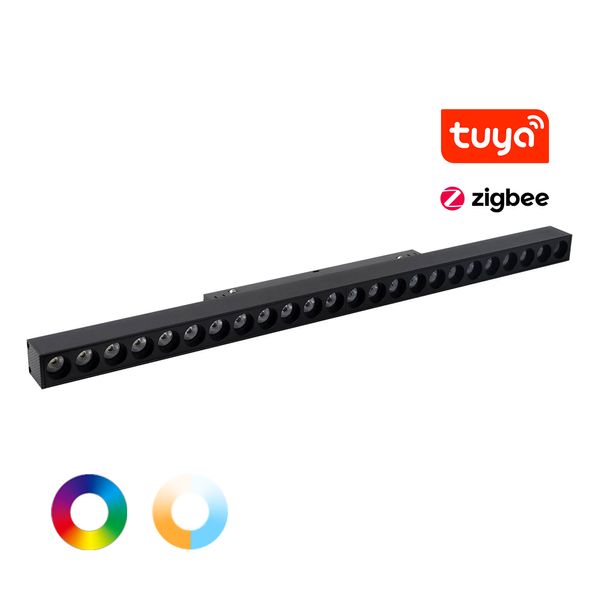 Магнитный трековый светильник линейный dot grille RGB+TUNABLE WHITE 12W RF2.4G+ZigBee+ radio DMX512 SPL-MG5-12N-ZL фото