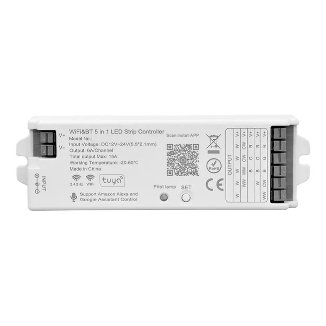 LED контролер універсальний TK-WB5 Dim+RGB+CCT, 15A, Wi-Fi+Bluetooth+RF2,4G Smart Systems Group TK-WB5 фото