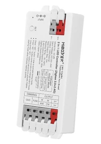 Контроллер tunable white W+CCT 2 в 1, DC12/24V, 12A, ZigBee + RF 2.4G Mi-light E2-ZR фото