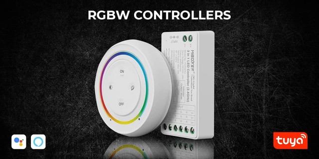 Versatile MIBOXER RGBW controllers compatible with Tuya Smart App for both home and commercial use
