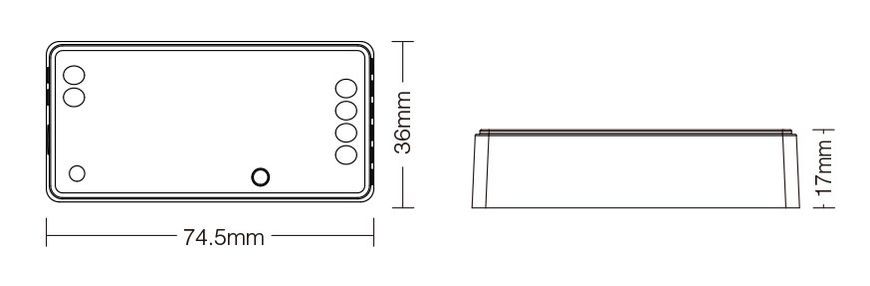 Контроллер диммер 2 в 1 Single White/CCT  2.4GHz + PUSH DIMM 12-48В TK LC2-RF фото