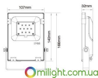Світлодіодний прожектор 10W, RGB+CCT, WI-FI, (DC) MILT06 фото