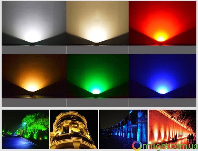 Светодиодный прожектор 10W, RGB+CCT, WI-FI, (DC) MILT06 фото