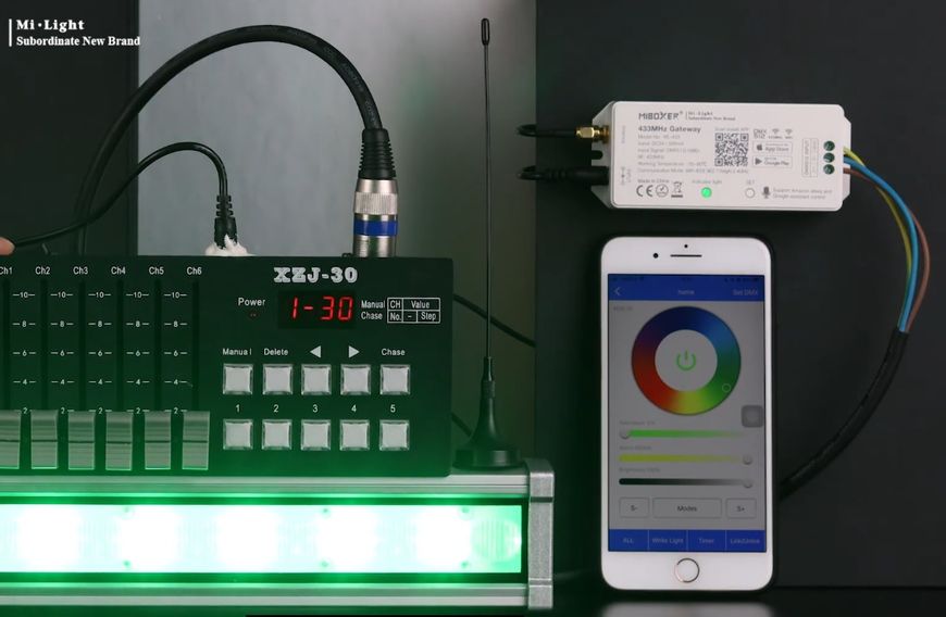 Host controller DMX512(1990) Wi-fi 433MHz (LORA) Mi-light, for wireless control of Mi-light with Android and iOS WL-433 photo