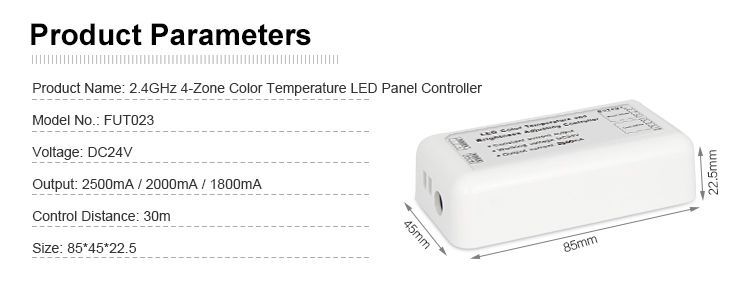 LED panels radio controller, 4 zones, color temperature (2.4GHz) MIL023 photo