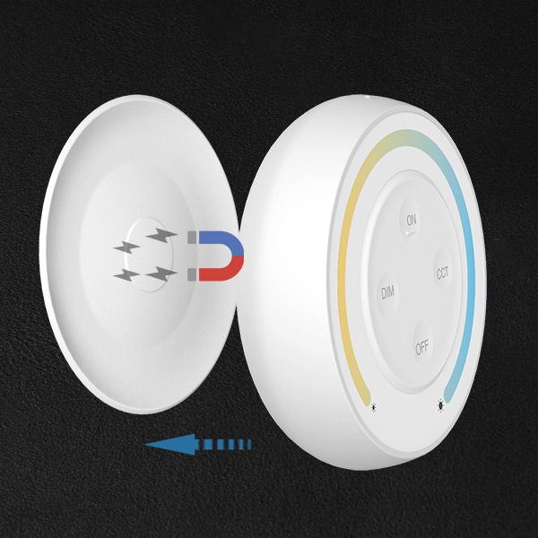 Control panel 1 zone white CCT round wall Milight with magnetic holder RF 2.4G Mi Light S1-W photo