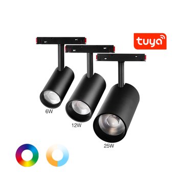 Магнітний трековий світильник спотлайт TUNABLE WHITE+RGB (RGB+CCT) 25W RF2.4G + radio DMX512 SPL-MS5-25B-RF фото