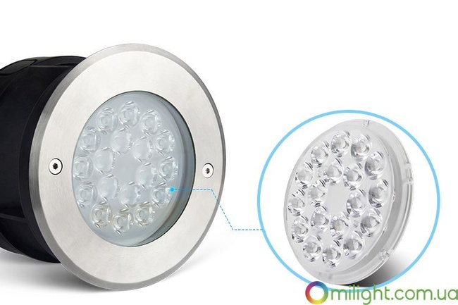 Грунтовый встраиваемый LED светильник 9W RGB+CCT + управление DMX512 RD02 фото