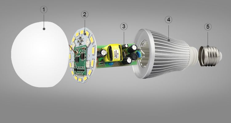 Светодиодная smart лампочка MiLight, 9W, RGBW, E27, WW, WIFI LL016 фото