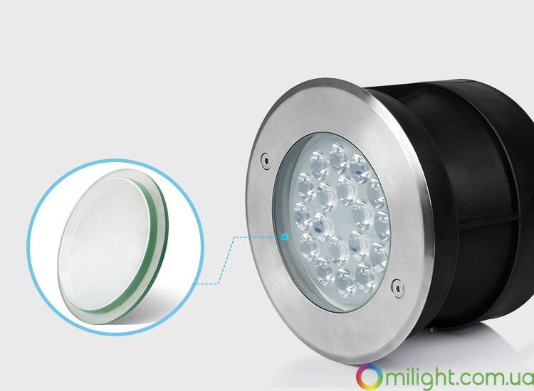 Грунтовий вбудовуваний LED світильник 9W RGB+CCT + управління DMX512 RD02 фото