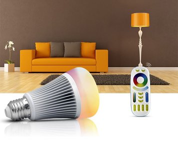 Світлодіодна смарт лампочка MiLight, 8W, RGB+CCT, WIFI LL015 фото