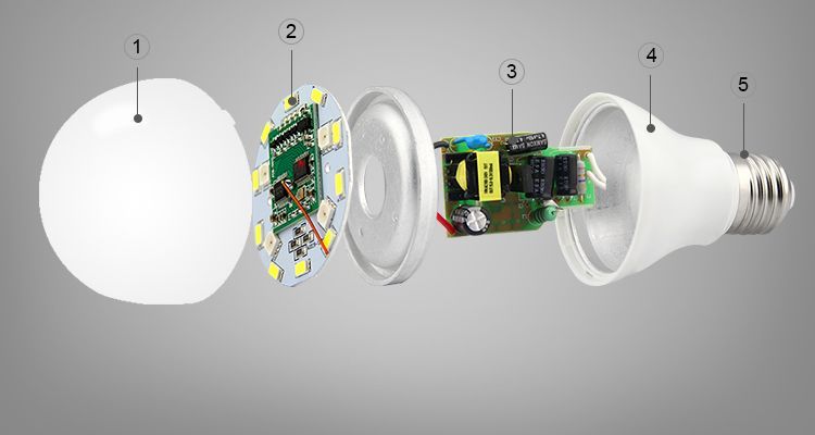 Светодиодная smart лампочка MiLight, 6W, RGBW, E27, RF МГц LL014 фото