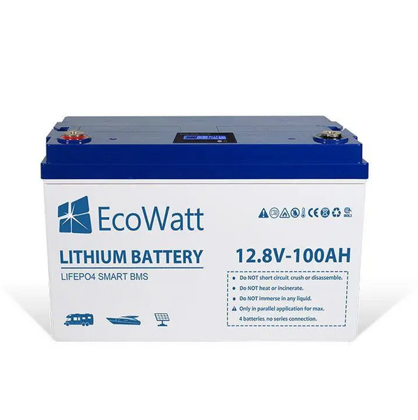Ecowatt LED LiFePO4 12.8V 100Ah Lithium Battery ECO-12-100S photo