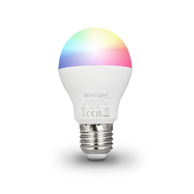 Светодиодная smart лампочка MiLight, 6W, RGB+CCT, E27, WIFI LL014 CCT фото