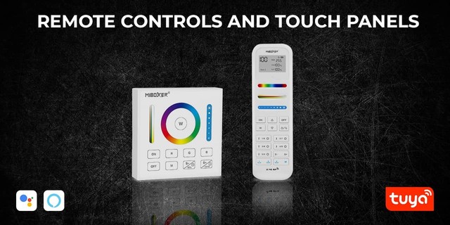 MIBOXER remote control and touch panel for lighting control integrated with Tuya Smart Home App