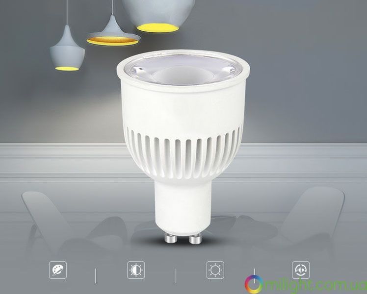 Світлодіодний світильник спотлайт RGB + CCT, GU10, 6W LL106-RGB+CCT фото