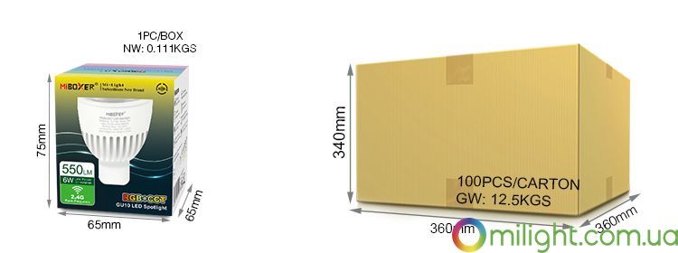 Светодиодный светильник спотлайт RGB + CCT, GU10, 6W LL106-RGB+CCT фото