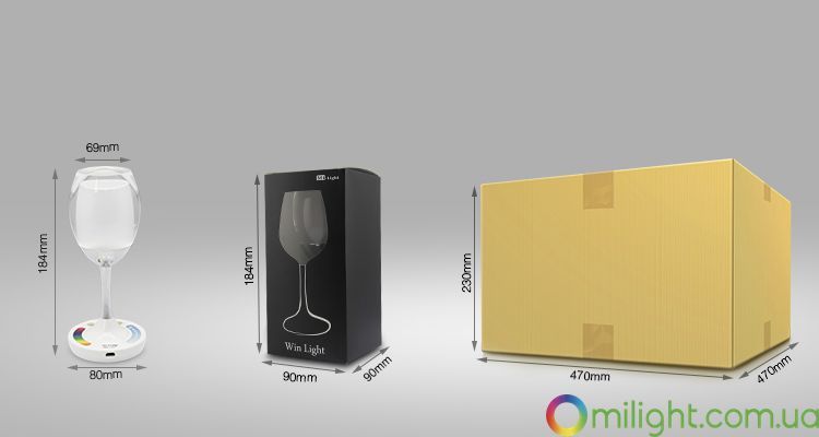 WIFI світлодіодна настільна лампа RGBW (Wine Glass), акумулятор MIL080 фото