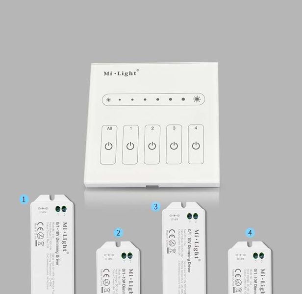 Wall-mounted remote control 4-channel, dimmer (0-10V) LL4 photo