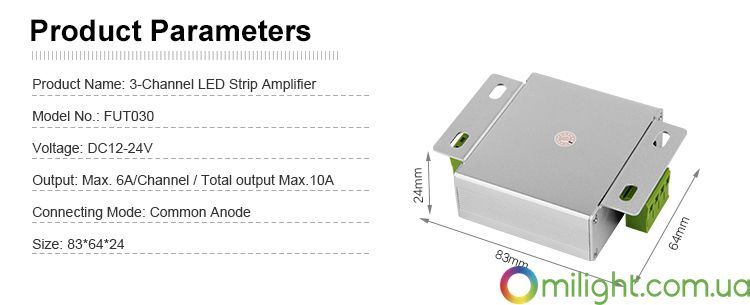 LED strip Amplifier, 3-channel MIL030 photo