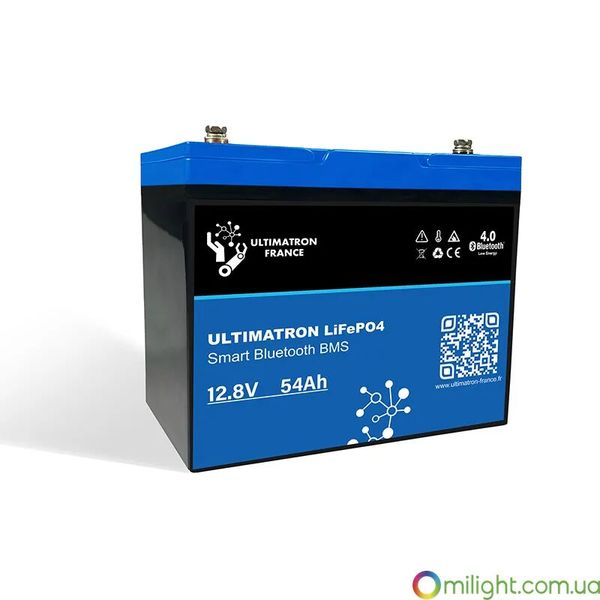 Літієва батарея Ultimatron 12.8V 54Ah LiFePO4 Smart BMS з Bluetooth UBL-12-54 фото