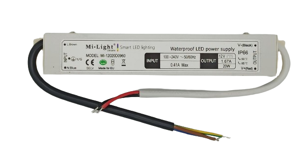 Power supply for led strip, 20 W, 100-240 V, 12 V, IP66 MI-12020D0960 photo