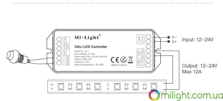 LED контролер DALI (Single White) TK-DL1 фото