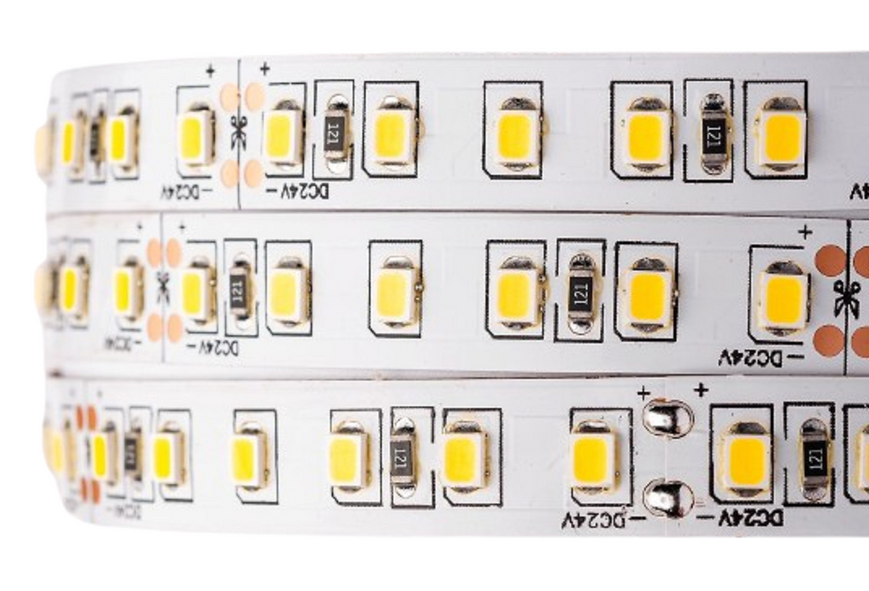 Надяскрава монохромна LED стрічка SMD2835 3000K 120LED/M (5M) 24VDC, IP20, 14,4 W/1M, 1200 Lm/m MI-LED-S120WW2420 фото