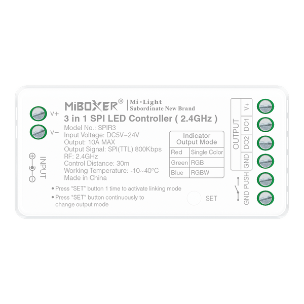 LED controller SPI universal Dim+RGB+CCT, 10A, RF2,4G MI-Light TK-SPIR3 photo