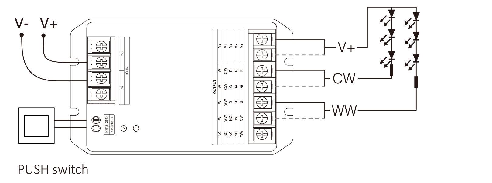 Universal LED Controller (Dim+RGB+CCT 30A) With Delivery