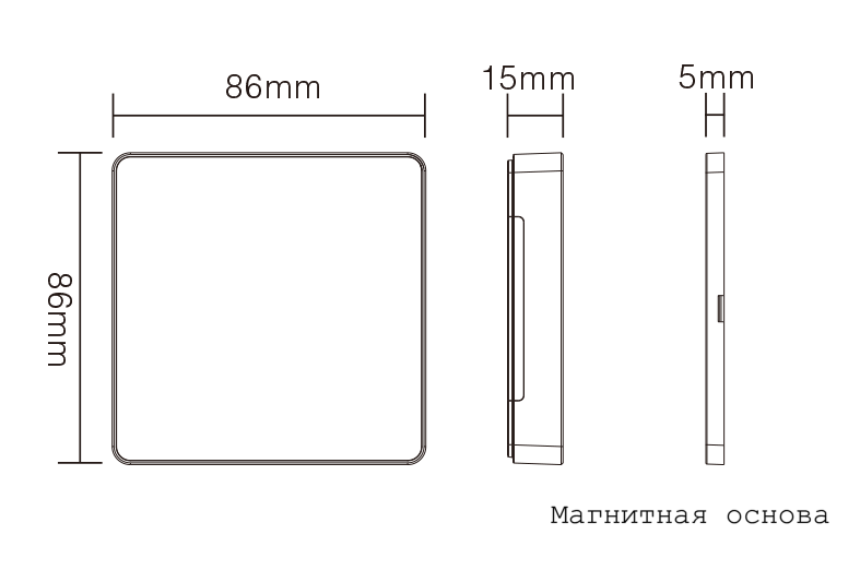 Магнитная основа Панель управления B6 SPI 1 зонная чорная