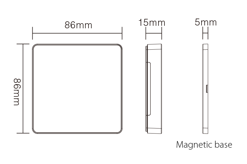 Magnetic base Control panel B6 SPI 1 zone black