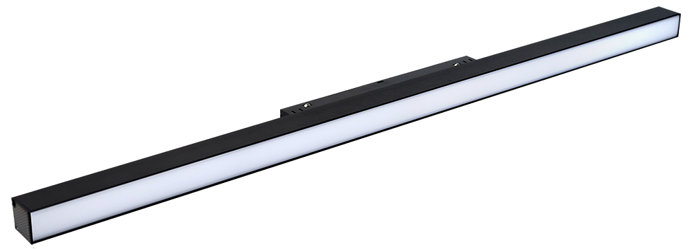 Magnetic linear track luminaire RGB+CCT 24W, with 2.4 GHz connection, ZigBee 3.0 and DMX512 support on a white background