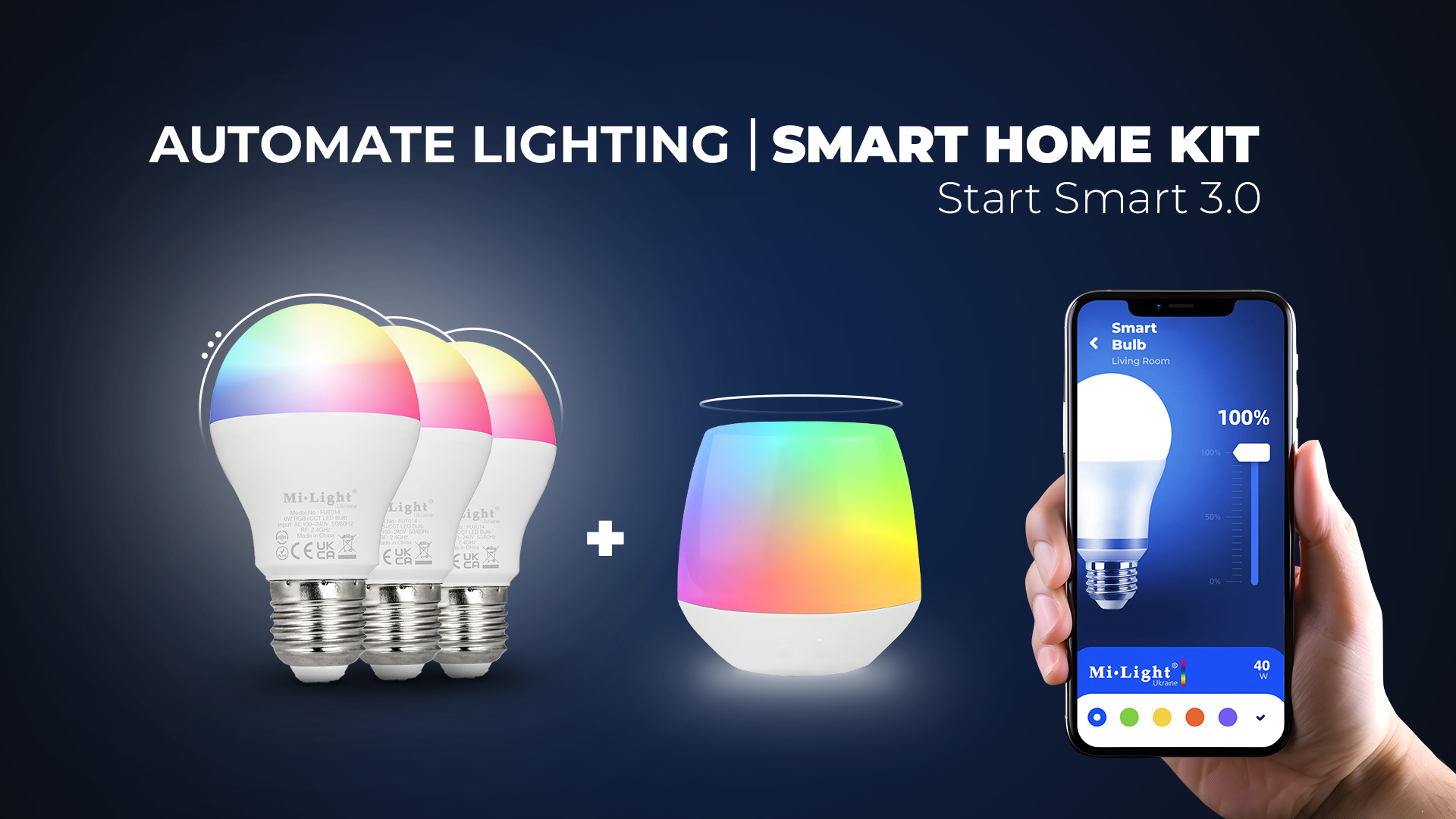 START SMART 3.0 MiLight kit, RGBW LED smart lamp 